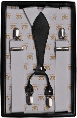 

Tiekart Y- Back Suspenders for Men(White)