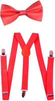 

Modishera Y- Back Suspenders for Men(Red, Red)