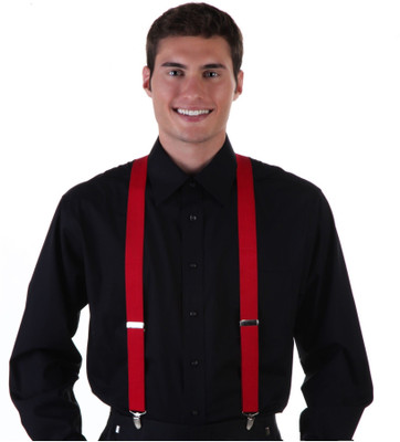 

Civil Outfitters Y- Back Suspenders for Men(Red)