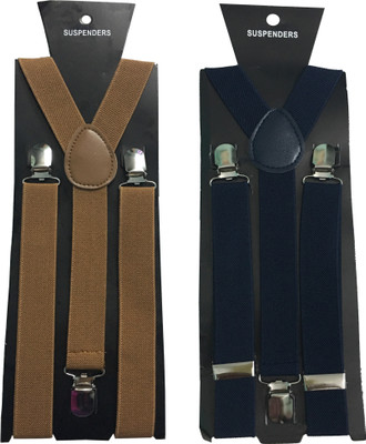 atyourdoor Y- Back Suspenders for Men(Brown, Blue)