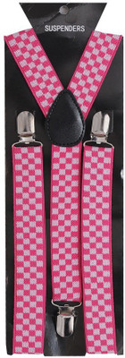 

Tiekart Y- Back Suspenders for Men(Pink)