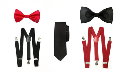 

Civil Outfitters Y- Back Suspenders for Men(Black, Red)