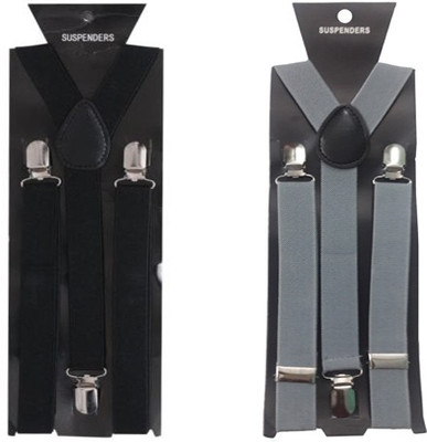 

atyourdoor Y- Back Suspenders for Men(Black, Grey)
