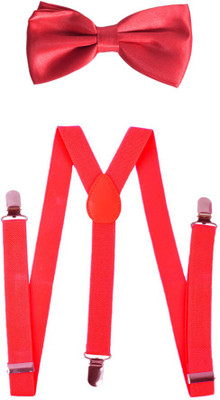 

Modishera Y- Back Suspenders for Men(Red, Red)