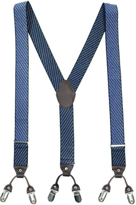 The Tie Hub Y- Back Suspenders for Men(Blue)
