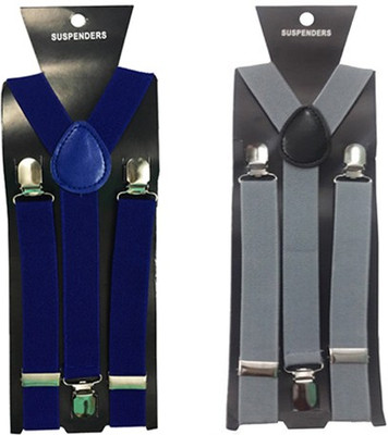 

atyourdoor Y- Back Suspenders for Men(Blue, Grey)