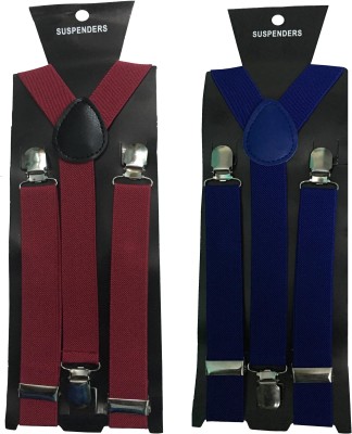 Atyourdoor Y- Back Suspenders for Men(Maroon, Blue)