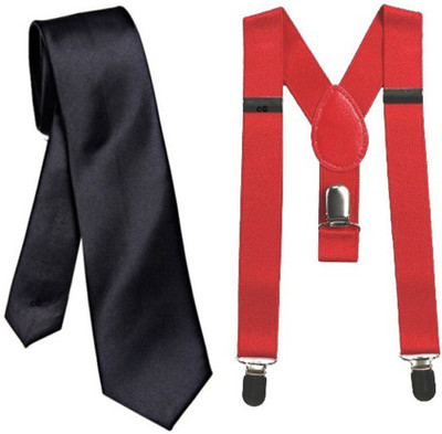 

Civil Outfitters Y- Back Suspenders for Men(Red, Black)