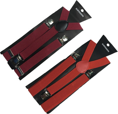 

atyourdoor Y- Back Suspenders for Men(Maroon, Red)