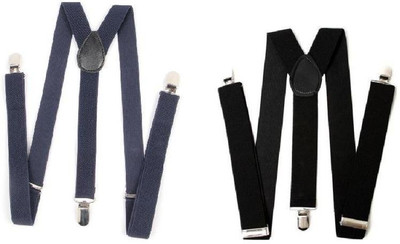 

Homeshopeez Y- Back Suspenders for Men, Boys(Blue, Black)