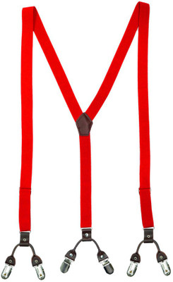 

The Tie Hub Y- Back Suspenders for Men(Red)