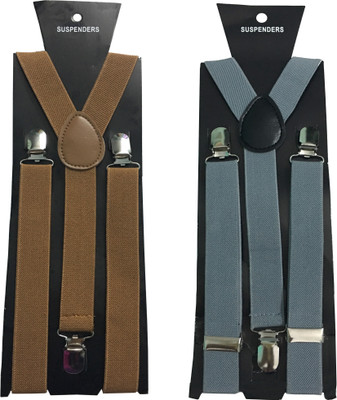 

atyourdoor Y- Back Suspenders for Men(Brown, Grey)
