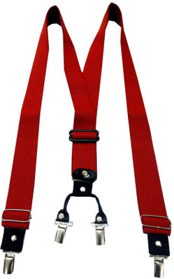 Navaksha Y- Back Suspenders for Men(Red)