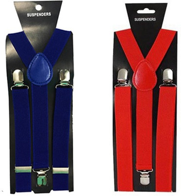 

atyourdoor Y- Back Suspenders for Men(Blue, Red)