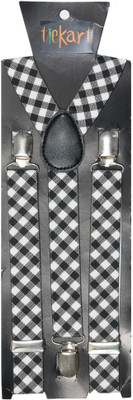 

Tiekart Y- Back Suspenders for Men(Black)