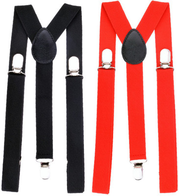 

Modishera Y- Back Suspenders for Men(Black, Red)