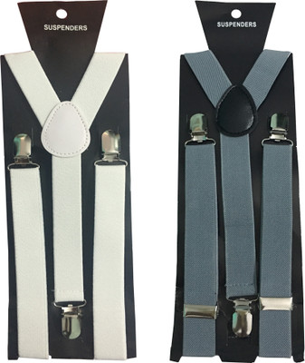 

atyourdoor Y- Back Suspenders for Men(White)