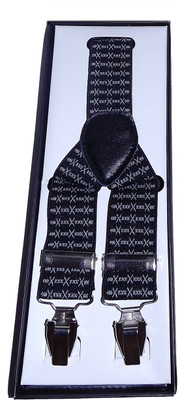 

Mentiezi Y- Back Suspenders for Men(Black)