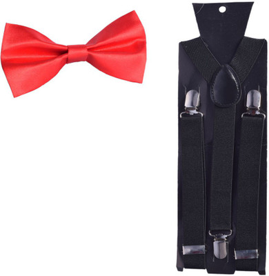 

Modishera Y- Back Suspenders for Men(Black, Red)