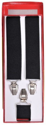 

Tiekart Y- Back Suspenders for Men(Black)