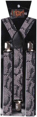 

Tiekart Y- Back Suspenders for Men(Black)