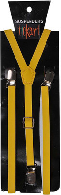 

Tiekart Y- Back Suspenders for Men(Yellow)