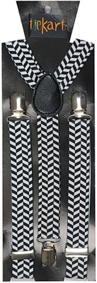 

Tiekart Y- Back Suspenders for Men(Black)