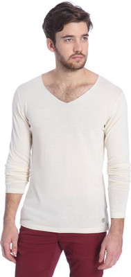 

Jack & Jones Solid V-neck Casual Men Beige Sweater, Cloud dancer