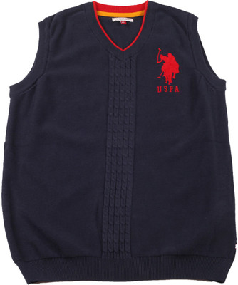 

US Polo Kids V-neck Casual Boys Dark Blue Sweater, Navy