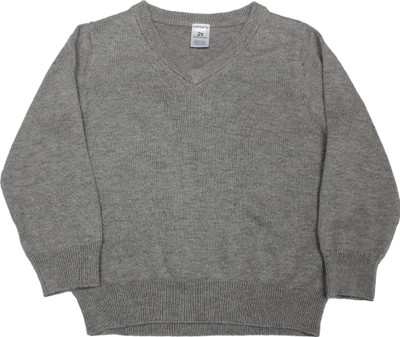 

Carter's Solid V-neck Casual Boys Grey Sweater, Heather (053)
