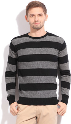 

Sports 52 Wear Striped Casual Men Black Sweater, C.black-