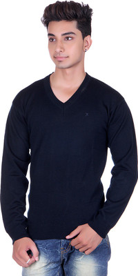 

Pierre Carlo Solid V-neck Casual Men Dark Blue Sweater, Navy