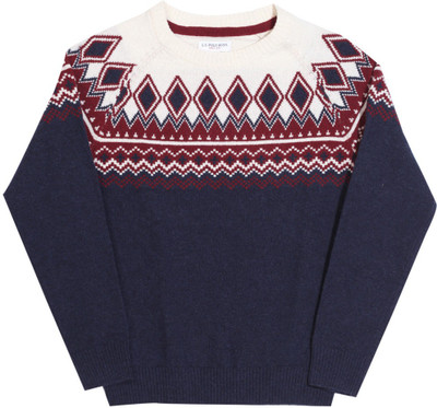 

US Polo Kids Self Design Round Neck Casual Boys White, Dark Blue Sweater, Dk blue