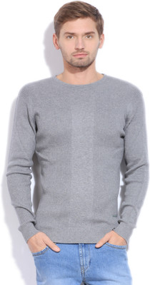 

Sports 52 Wear Solid Casual Men Grey Sweater, L.mel-