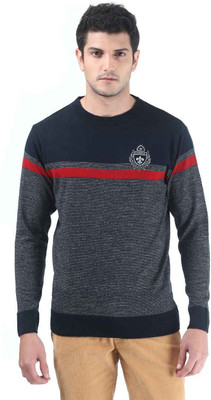 

Consul Solid Round Neck Casual Men Black, Grey, Red Sweater