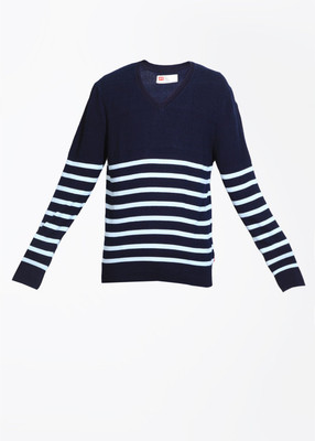 

Levi's Striped V-neck Casual Men Blue Sweater, Blacks