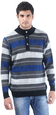 

Consul Striped Turtle Neck Casual Men Dark Blue, Grey, White Sweater, Royal blue