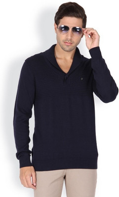 

Blackberrys Solid V-neck Men Dark Blue Sweater, Navy
