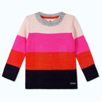 

Cherry Crumble California Solid Round Neck Casual Baby Girls Multicolor Sweater