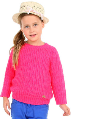

Cherry Crumble California Solid Round Neck Casual Baby Girls Red Sweater