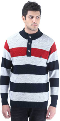

Consul Striped Turtle Neck Casual Men Dark Blue, Grey, Red Sweater