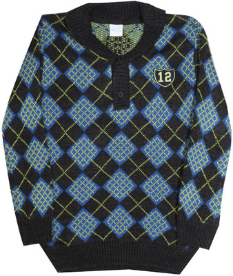 

FS Mini Klub Self Design Casual Boys Black, Blue, Yellow sweater, Anthra