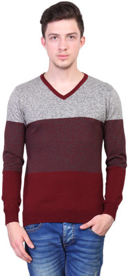 

Kalt Solid V-neck Casual Men Multicolor Sweater