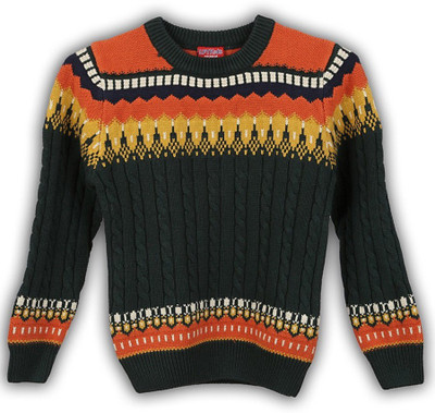 

Lilliput Self Design Round Neck Casual Boys Multicolor Sweater, Green