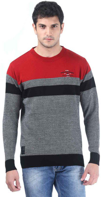 

Consul Solid Round Neck Casual Men Red, Black, Grey Sweater
