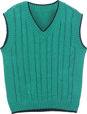 

Beebay Solid V-neck Formal Boys Green Sweater