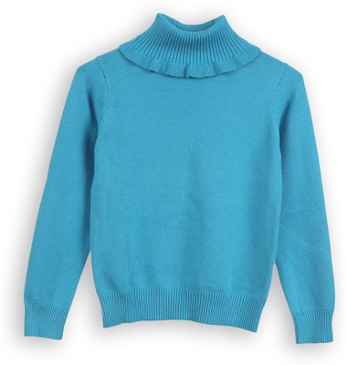 

Lilliput Solid Turtle Neck Casual Girls Blue Sweater