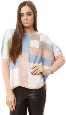 

Lioness Printed Round Neck Party Women Pink Sweater