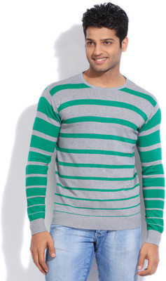 

Sports 52 Wear Striped Casual Men Grey, Green Sweater