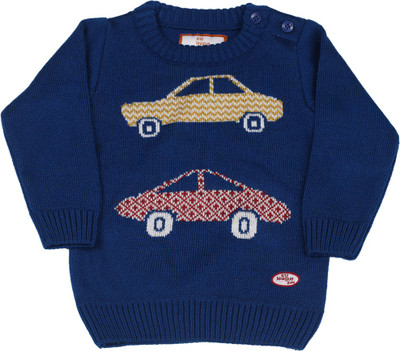 

612 League Solid Round Neck Casual Baby Boys Blue Sweater, Royal